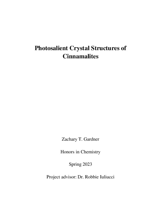 Photosalient Crystal Structures of Cinnamalites Thumbnail