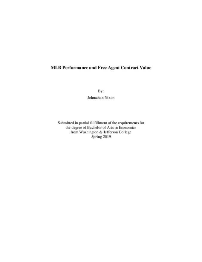 MLB Performance and Free Agent Contract Value Thumbnail