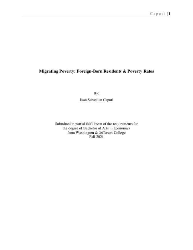 Migrating Poverty: Foreign-Born Residents & Poverty Rates Thumbnail