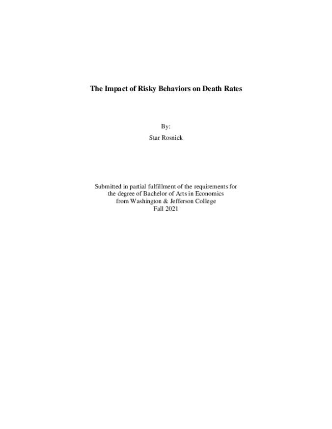 The Impact of Risky Behaviors on Death Rates Thumbnail