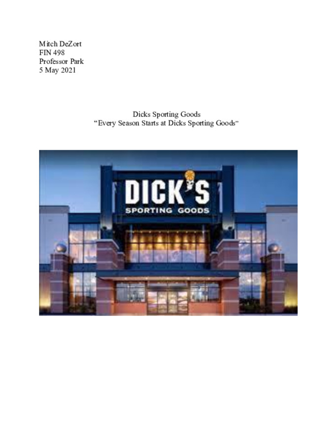 Finance Capstone Dick's Sporting Goods Thumbnail
