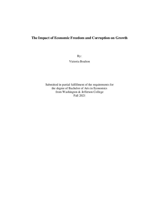 The Impact of Economic Freedom and Corruption on Growth Thumbnail