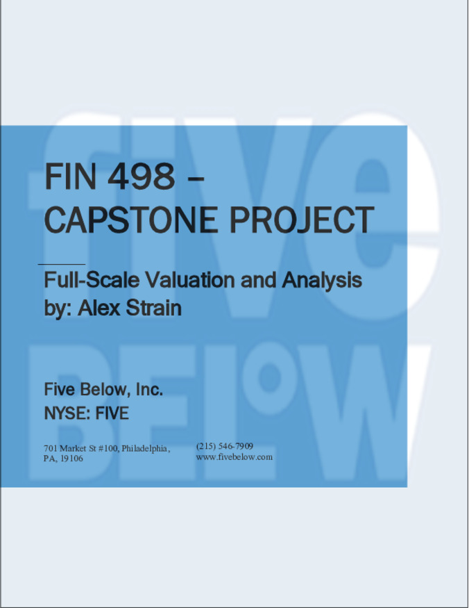 FIN 498 Capstone Project Full-Scale Valuation and Analysis Thumbnail